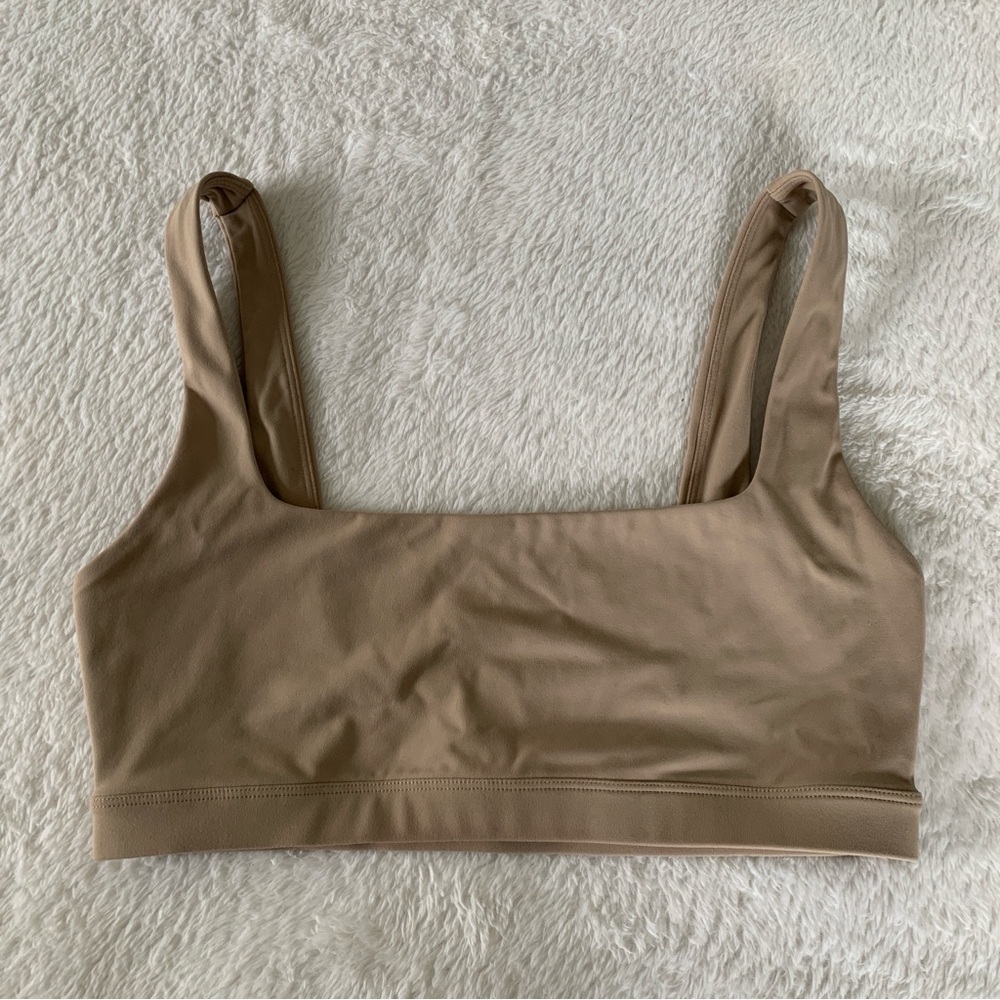 Women’s Small JOJA Classic Tan Square Neck Sports Bra Yoga Pilates Workout